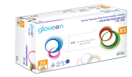gloveon NB32，NW32無粉， 9’, 非滅菌, 指尖麻面